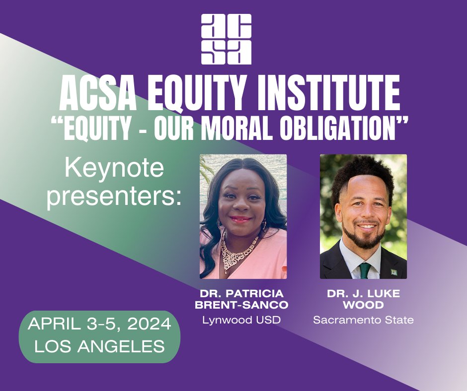 Are you an aspiring equity warrior? Or maybe you want to sharpen your warrior skills? There is still time to register for ACSA's Equity Institute in Los Angeles, April 3-5. Connect and hear from seasoned practitioners who have strategies that work! bit.ly/equity2024 #acsa