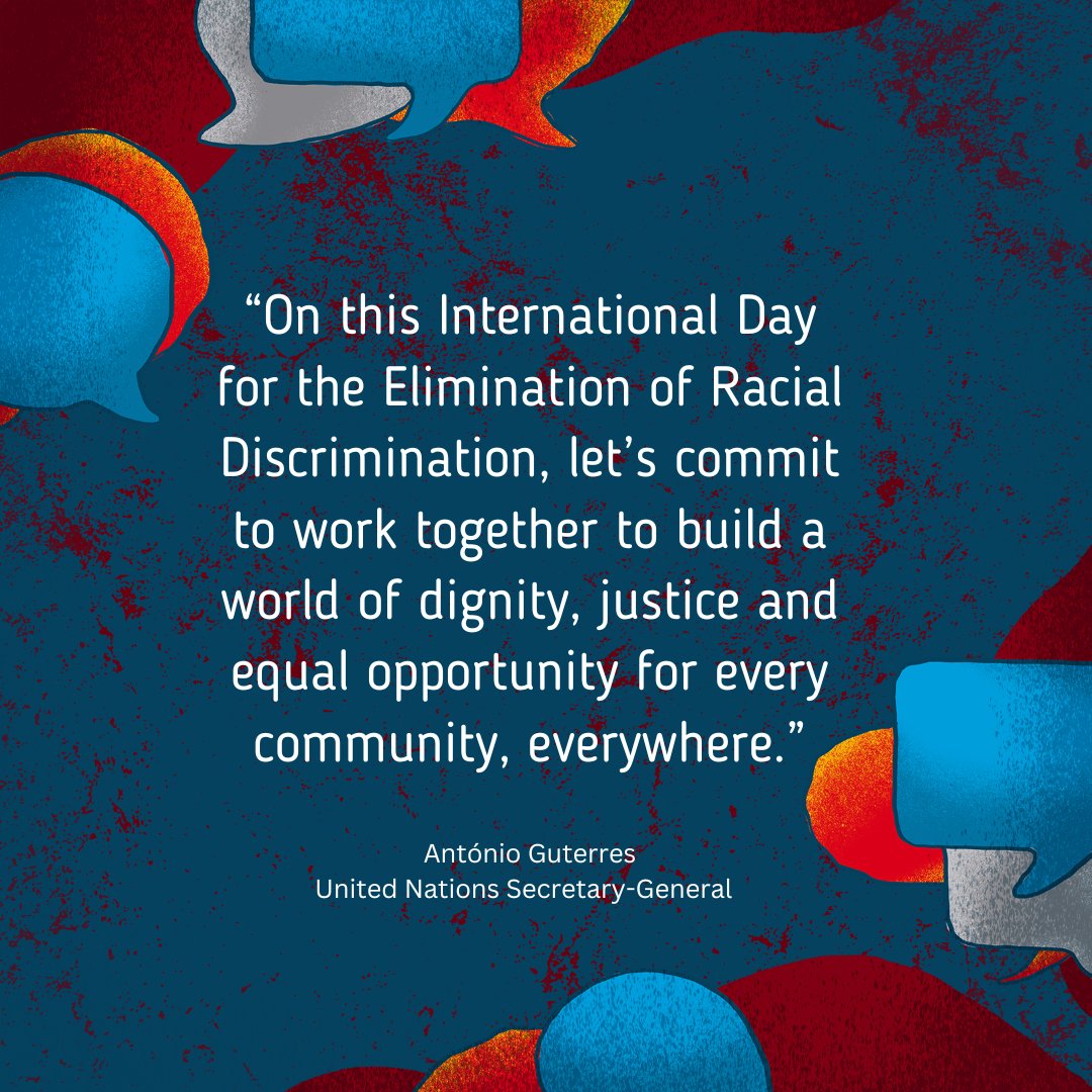 Today is the International Day for the Elimination of Racial Discrimination. Don’t be afraid to take a stand and say #Notohate today, and every day.