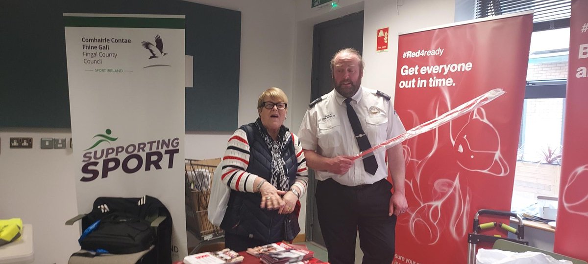 Our fire prevention department with @Fingalcoco providing fire safety advice for older people in the #community. Over 160 people attended the event #FireSafety