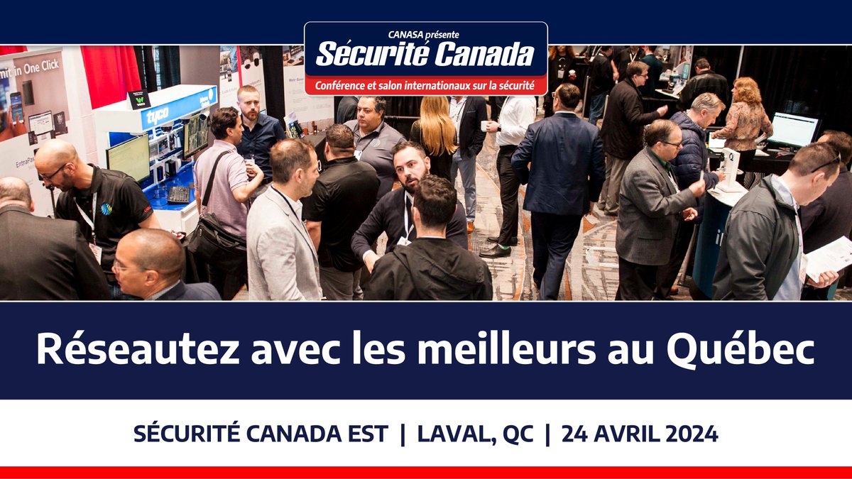 Sécurité Canada Est, l’épicentre du réseautage au Québec et dans l’Est du Canada, accueille les meilleurs professionnels de notre secteur : bit.ly/435oFZb #SécuritéCanada