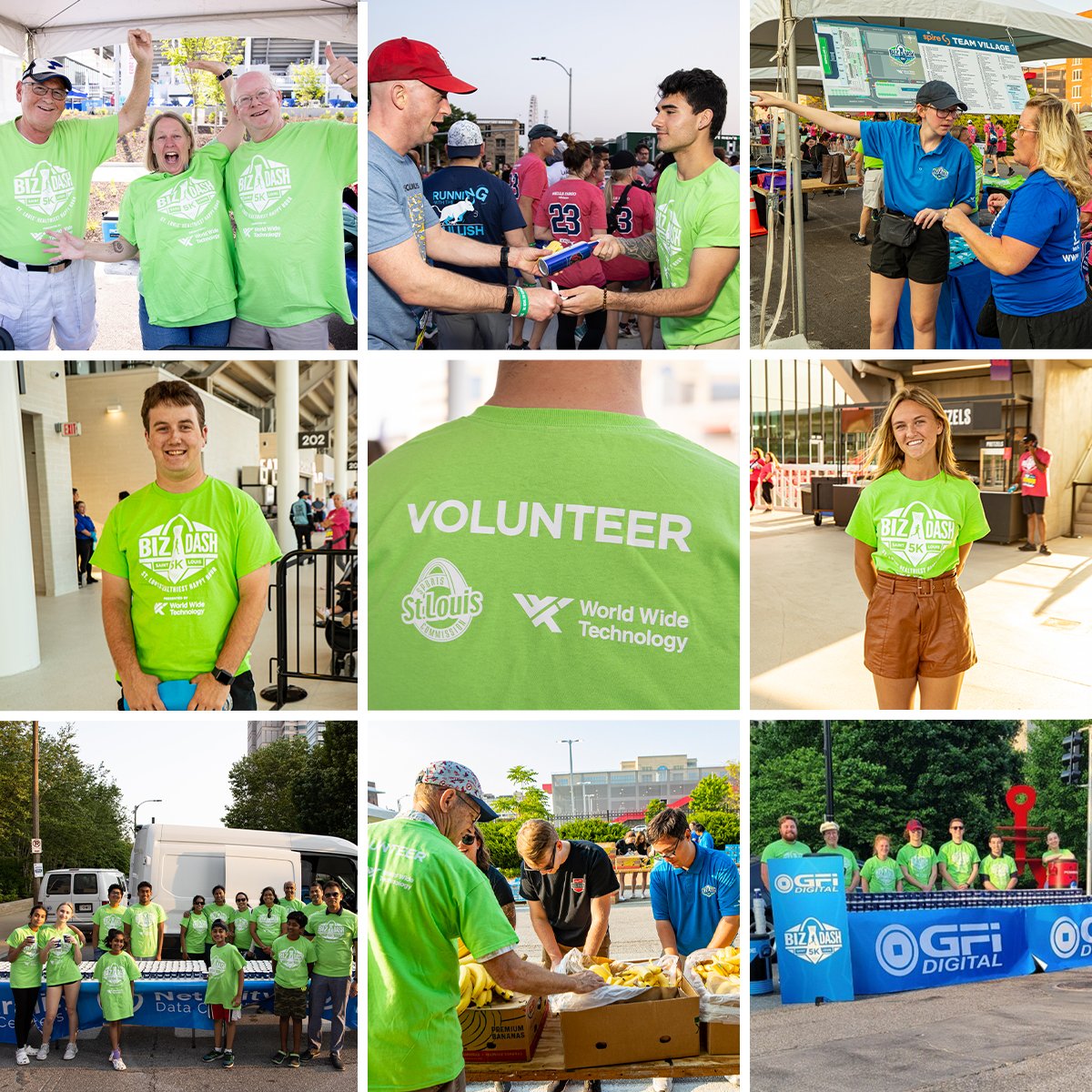 We have plenty of opportunities to help out at this year’s event as a volunteer! It’s a great way to see what the Biz Dash is all about, get service hours, or participate if your company doesn’t have a team. Learn more and sign up today at stlbizdash.com/volunteer.