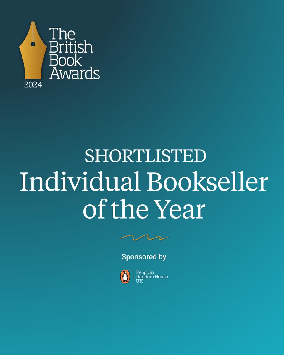 Well done to Carolynn Bain, our founder. Shortlisted again for individual bookseller of the year.