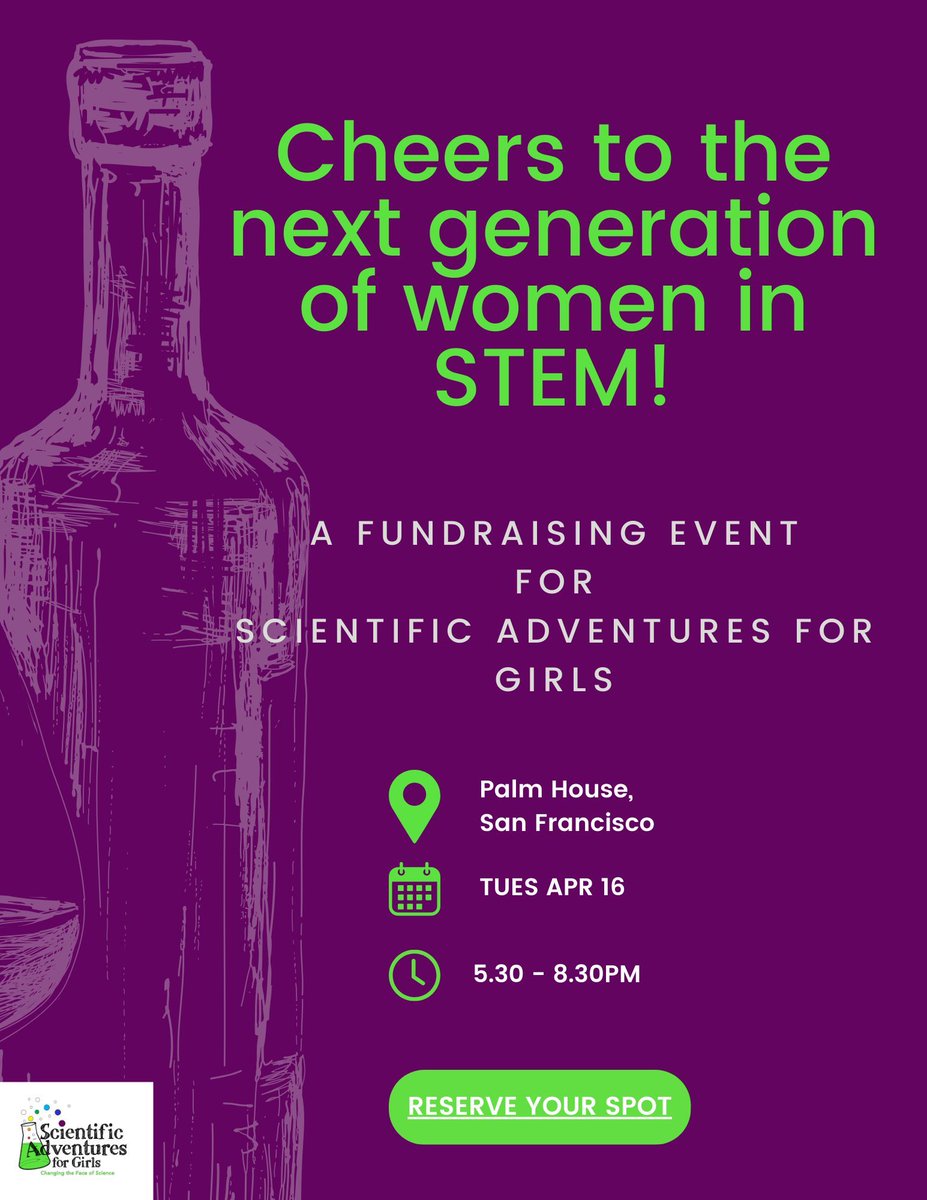 Buy tickets or donate: buff.ly/3VoOP7m 🌟 Only 37 tickets remain! 🌟 Join us for a STEM-tastic Happy Hour! Sip, socialize, and support girls pursuing science, technology, engineering, and math education.