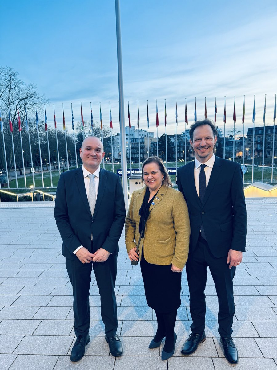 In sunny Strasbourg today at hearings for position of Secretary General of #CouncilOfEurope ⁦with our candidate Indrek Saar and ambassador Rasmus Lumi. Also pleased to meet @coe ⁦@DSGBjornBerge⁩ and many old&new colleagues ⁦@EstoniaCoE⁩ ⁦@MFAestonia⁩