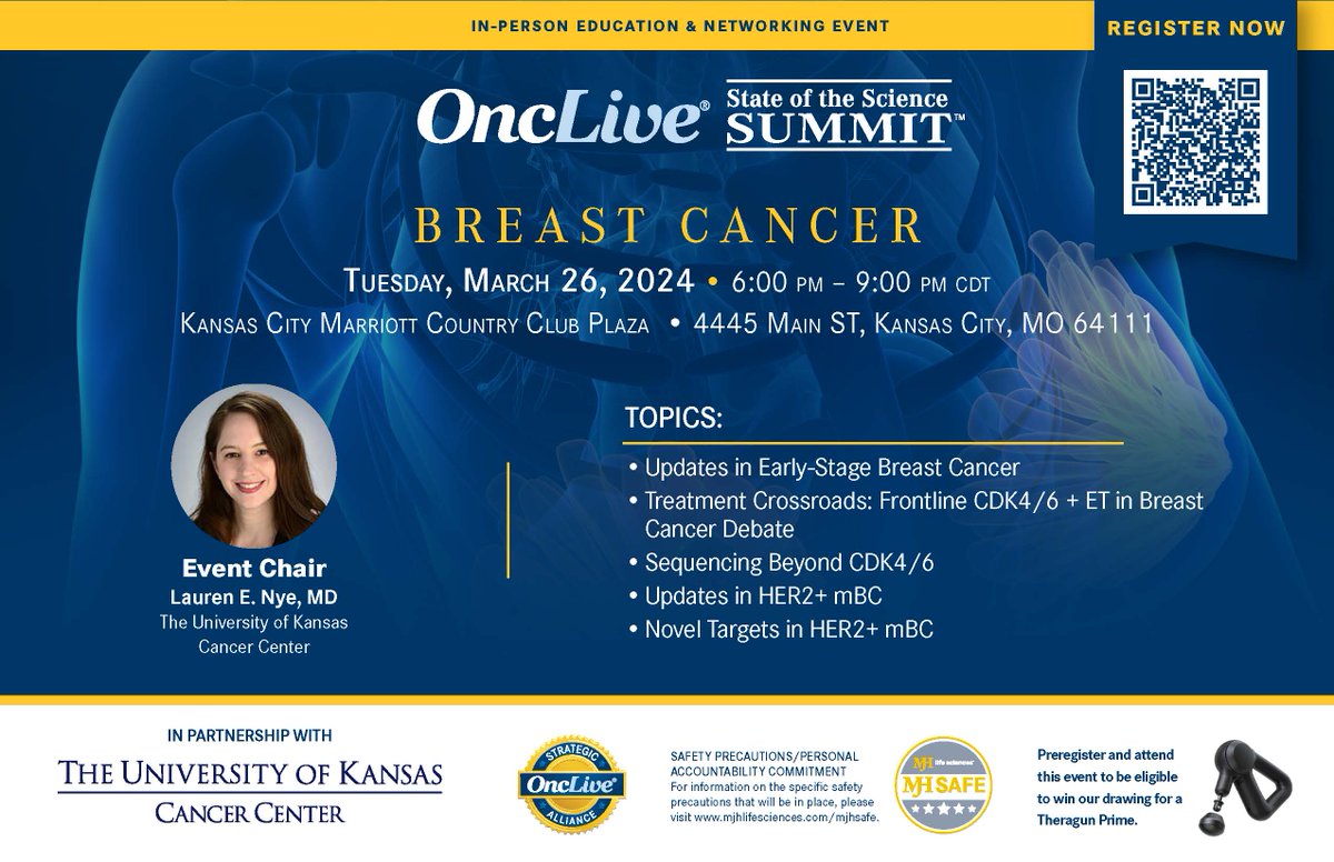 KU Cancer Center (@kucancercenter) on Twitter photo Join the <a href="/OncLive/">OncLive.com</a> State of the Summit: Breast Cancer event chaired by @LaurenNyeMD on March 26th in Kansas City! See more details, the full agenda and register today β bit.ly/48bf0kC.
#BreastCancer #BreastCancerResearch #ContinuingEducation Join the <a href="/OncLive/">OncLive.com</a> State of the Summit: Breast Cancer event chaired by @LaurenNyeMD on March 26th in Kansas City! See more details, the full agenda and register today β bit.ly/48bf0kC.
#BreastCancer #BreastCancerResearch #ContinuingEducation