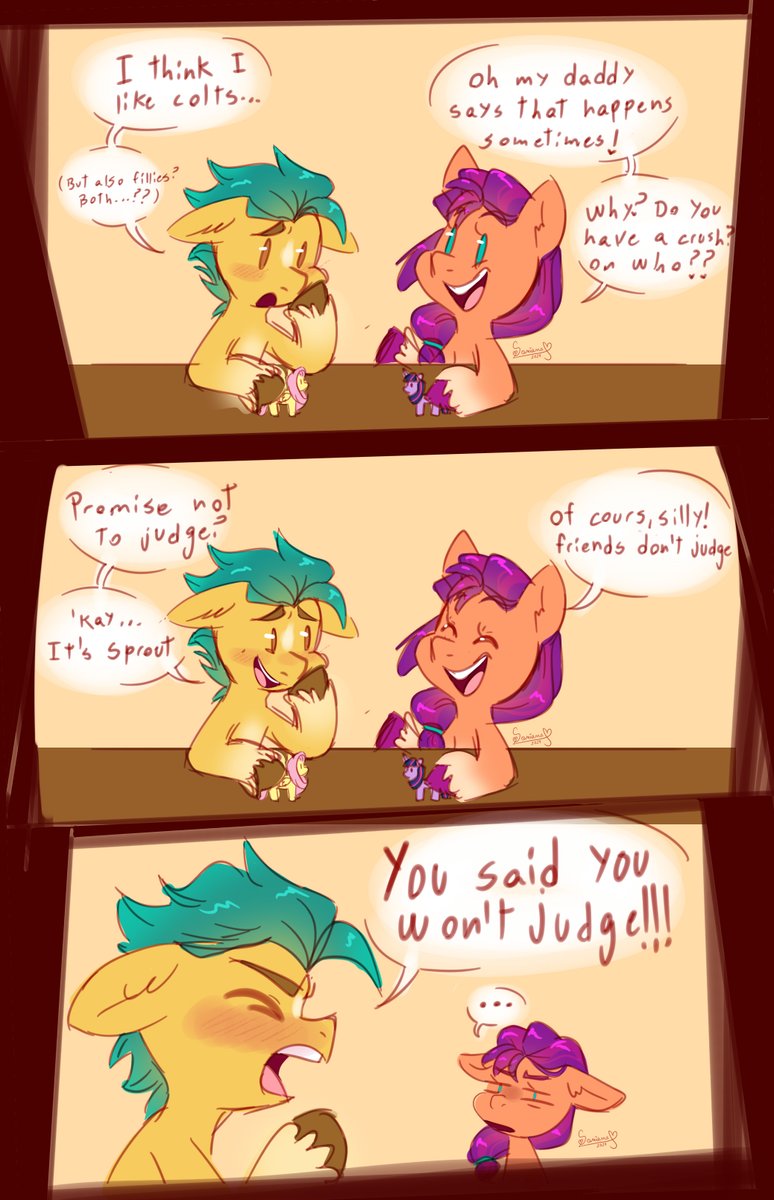 Crappy bonus for this post 

Don't be so harsh Sunny, he's still learning to raise his standards  

#mlp #mlpg5 #hitchsprout #hitchtrailblazer #sproutcloverleaf #hitchmlp #sproutmlp #mlpanewgen
#sunnystarscout