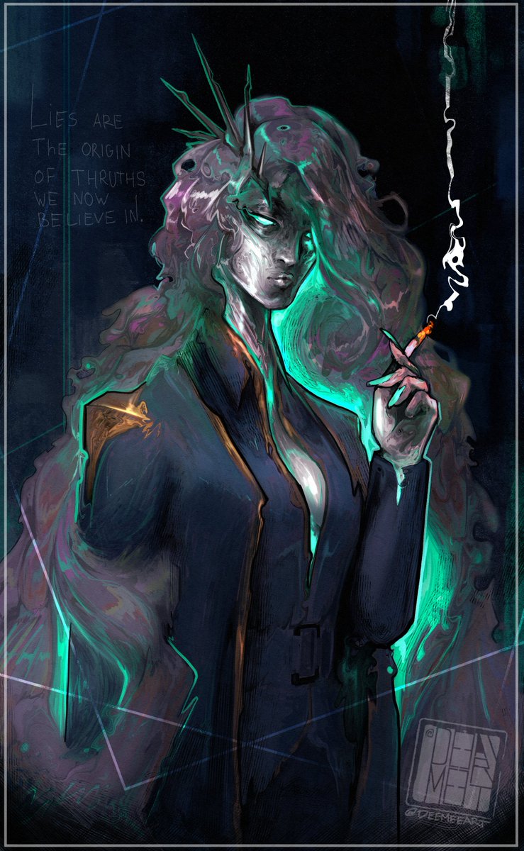 Ms. Smoke M. for my own dnd setting. Will be opening commissions in an hour or two.