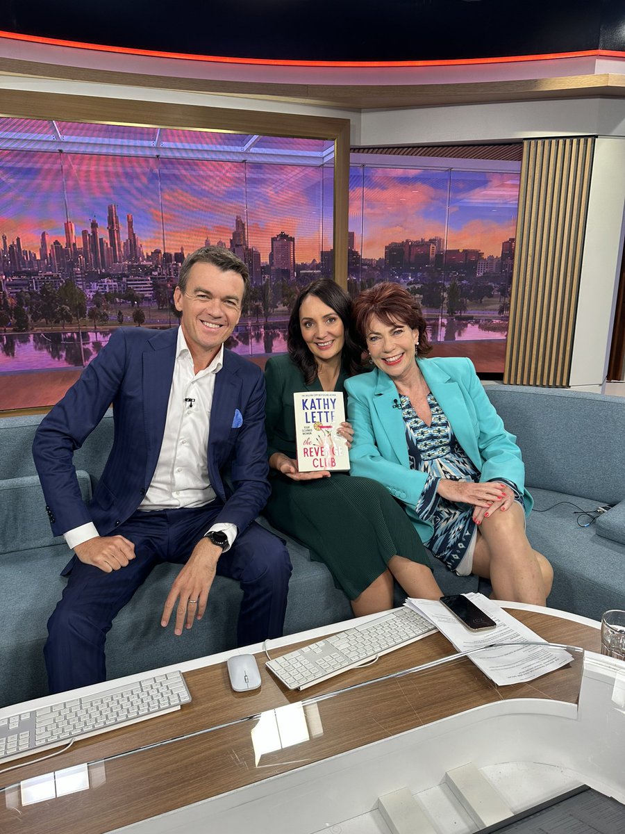 Still recovering from our couch encounter with the force of nature that is @KathyLette. Novel # 20 (!!) out now. I think @bridgeyb has a new best friend..😀