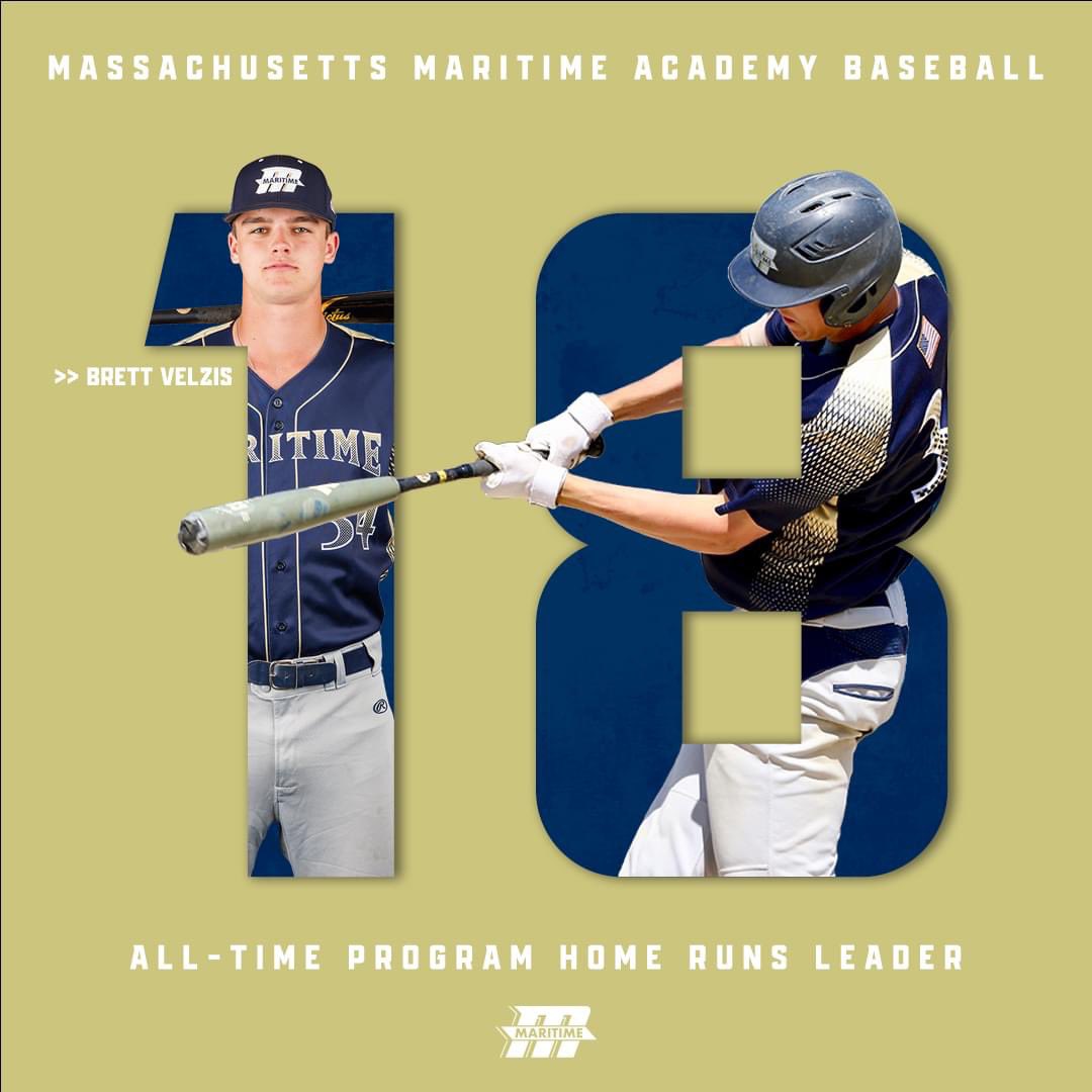 In the 3rd inning of today’s game against Dean College, Brett Velzis hit his 18th career home run becoming the new All-Time program leader in Home Runs. Congratulations Brett! Keep’em comin! 💪🏼 #BucBall🏴‍☠️ #oneteamonefaMily @d3baseball @mascacsports @NCAADIII