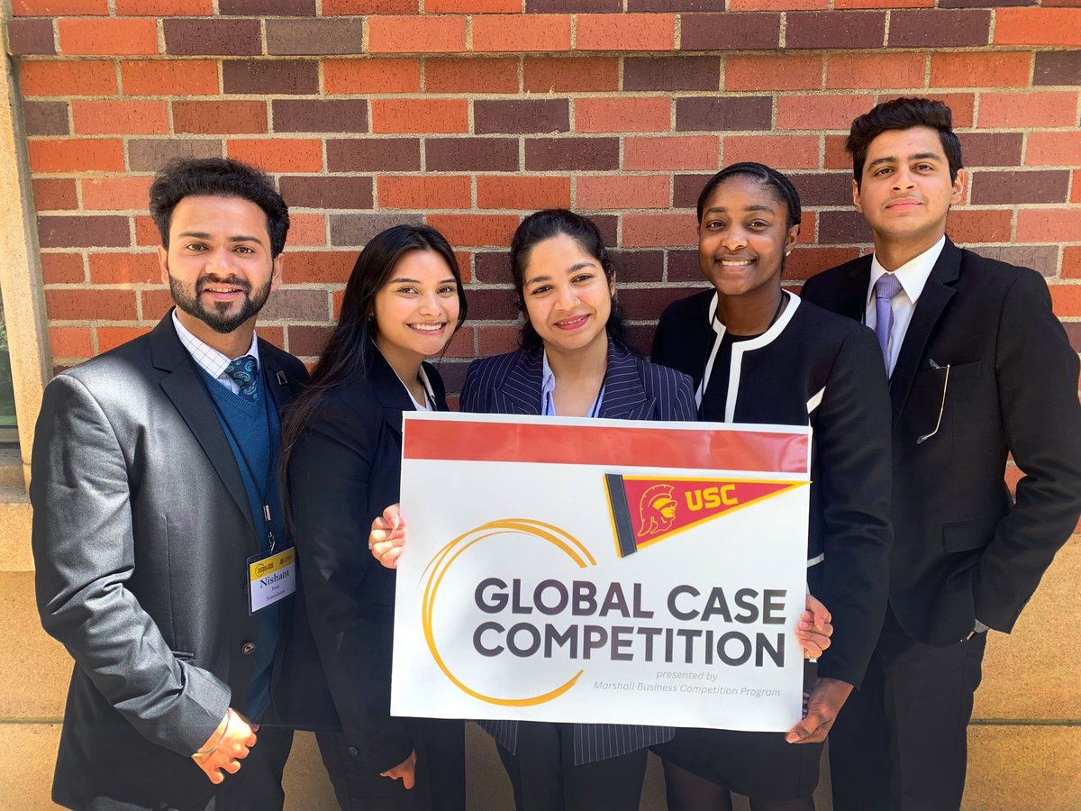 Congratulations to the @UCSanDiego #RadySchool Team (FT MBA students Jai'lyn Richardson, Nishant Soni, and Sourab Saju, and FT MSBA students Amber Trujillo and Sreyashi Bhattacharya) on winning Third Place in the @USCMarshall Global Case Competition (GCC), sponsored by UBS! 🔱 👏