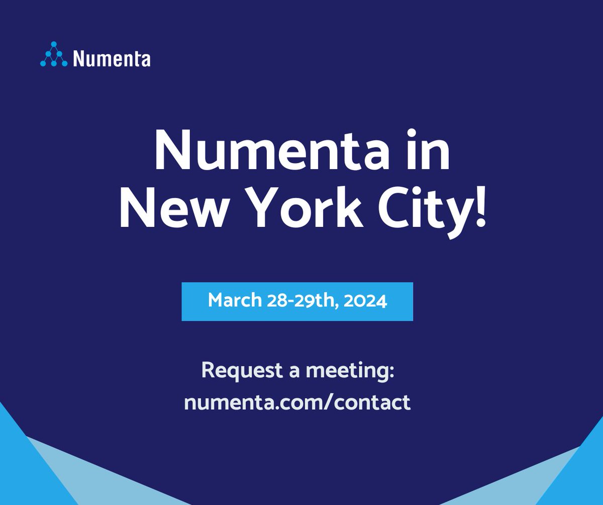 If you're in the NYC area, we'd love to meet with you next week.  🗽

On Mar 28, our VP of Engineering Andy Xu will be speaking at #MLConfNY. 

Not attending MLconf but interested in exploring how to easily deploy LLMs on CPUs? Request a meeting here: numenta.com/contact