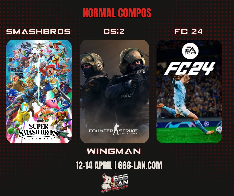 🚀 Exciting Compo Alert! 🚀 We're thrilled to announce the normal and fun compos for our LAN party. Join us as we embark on an unforgettable journey through breathtaking worlds, challenging quests, and heart-pounding battles. 🏆