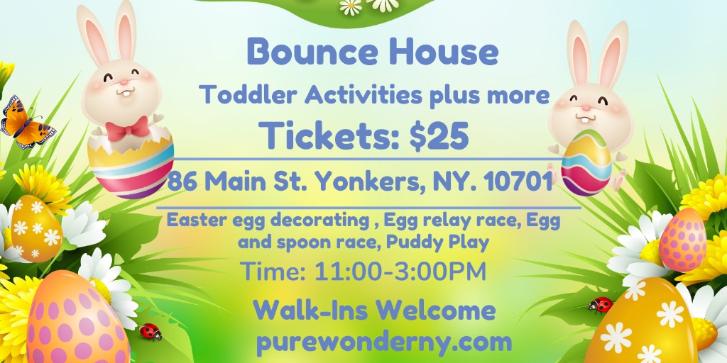🐰 LIMITED SPOTS available for Pure Wonder’s Easter Party! Bring your kids to their bounce house, Easter egg decorating, egg relay races, egg & spoon races, puddy play and more. 🎟️ Tickets: purewonder.hbportal.co/public/65eb05f… #EasterJoy #PureWonderParty
