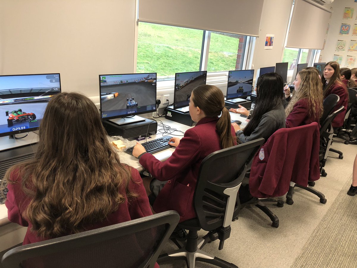 StNiniansComp's tweet photo. A very busy @dressCodeHQ today for our Trackmania Tournament! Well done to S1 Camryn and Holly who managed to block out all the excitement to finish work on their Game Jam programs. Can’t wait to play these! 👾@stninianshigh @DigiSchoolsERC @ScullionToni https://t.co/pxxrJ6TkGM