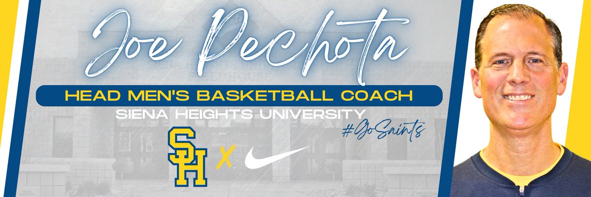 Twitter (X) Header created for Siena Heights University Men's Basketball (@TheHeightsHoops) Head Coach @CoachJPechota. Thanks for allowing me to create for you!