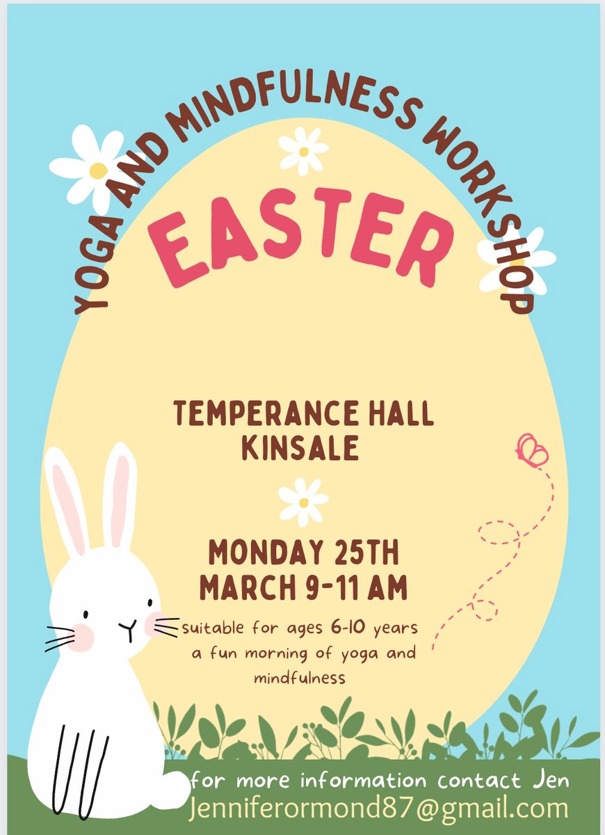 Don't miss the Kids' yoga & Mindfulness course with @zenwithjen_87 on Monday 25th 🙌 From 9am - 11am the workshop will involve yoga, relaxation, mindfulness and art activities. Cost is €15 per child 🎉 Contact 0861239532 🥚