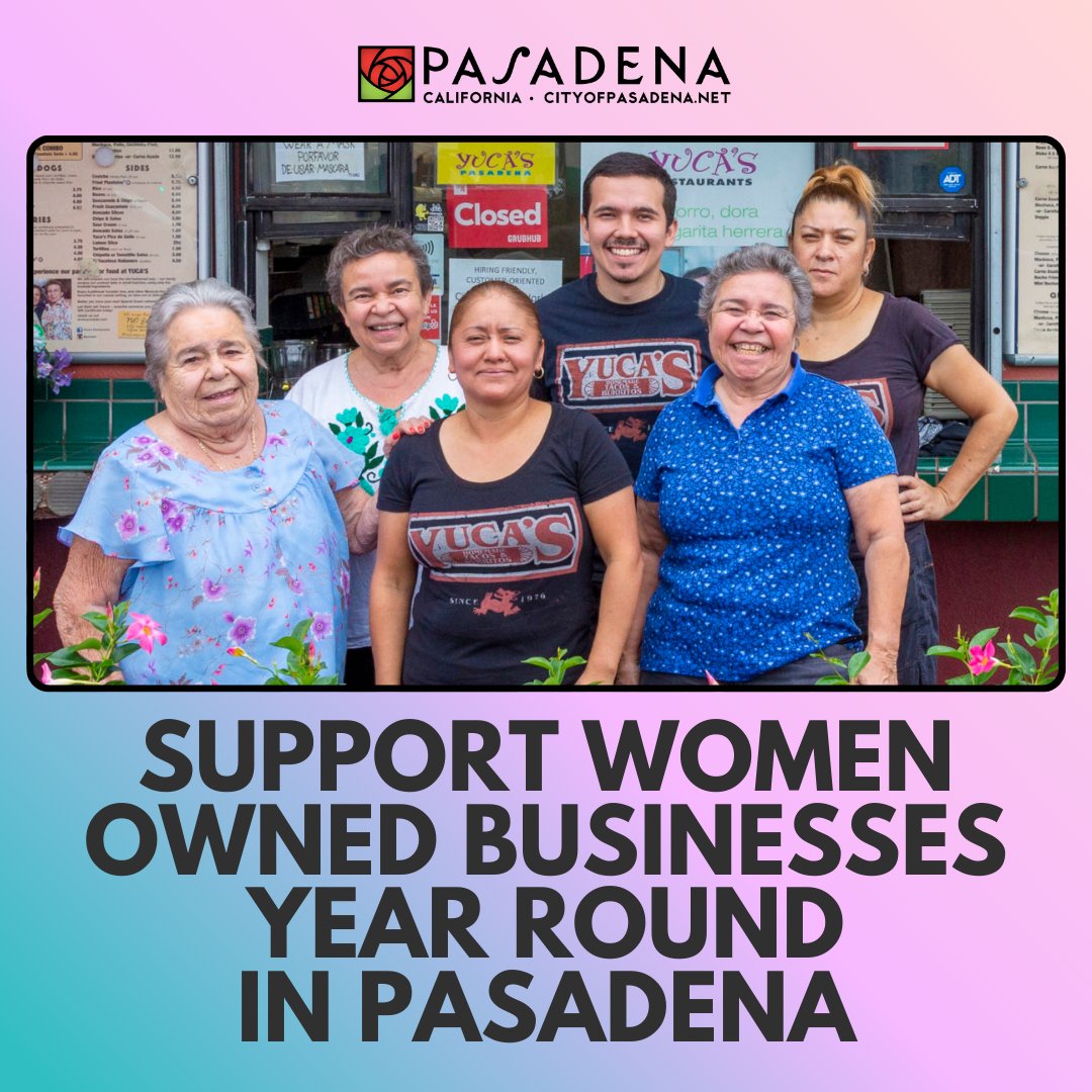During and beyond the month of March, help support women owned businesses in Pasadena. From fun nights on the town, restaurants and unique boutiques we have so many businesses to choose from! For a complete list please visit  Bit.ly/PasadenaSuppor…