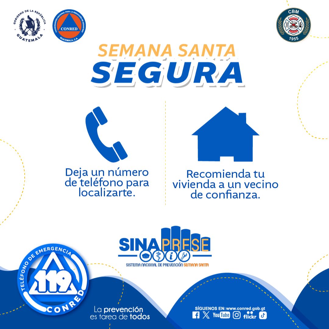 #CbmInforma |#SemanaSantaSegura

<a href="/bomberosmuni/">Bomberos Municipales</a>  y #CONRED les recuerda en esta Semana Santa 2024, seguir las siguientes  recomendaciones para evitar accidentes.