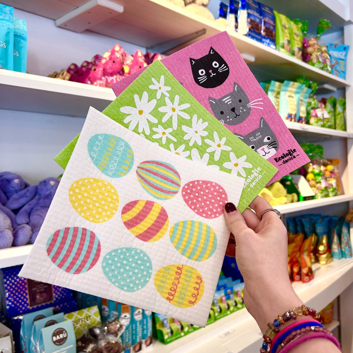Spruce up your spring cleaning with these Swedish Dishcloths in delightful Easter patterns! 🌷✨

#sweetjanes #fyp #shoplocal #smallbusiness #halifax #downtownhalifax #novascotia #gifts #gifting #easter #eastergifts #swedishdishcloth #easterdecor #easterdecorating #homedecor