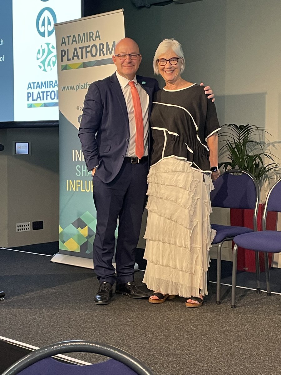 Minister Matt Doocey with Sally Pitts-Brown chair of the Platform board at the Platform Members' Day happening now. Just announced implementation of a new mental health and addiction peer support service in hospital emergency departments. Read below: beehive.govt.nz/release/new-me…
