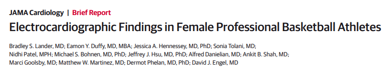 Now published in @JAMACardio, we describe the ECG findings in @WNBA players and highlight the importance of sport/sex-specific datasets. jamanetwork.com/journals/jamac… Significant findings are below: