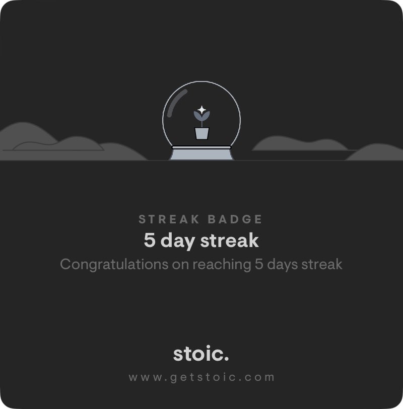Need a wonderful way to find gratitude, self reflection, personal introspection, growth of self awareness and mindfulness? If any of that sounds interesting or a journey you’d like to jump in to… please check out @stoicapp now! getstoic.com