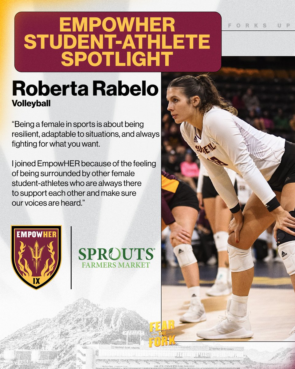 EmpowHER, Powered by Sprouts Farmers Market, was established to foster an environment for female student-athletes to communicate with peers across all sports about a range of topics and to provide nutritional tools. Today's spotlight features our very own Roberta Rabelo! 👏