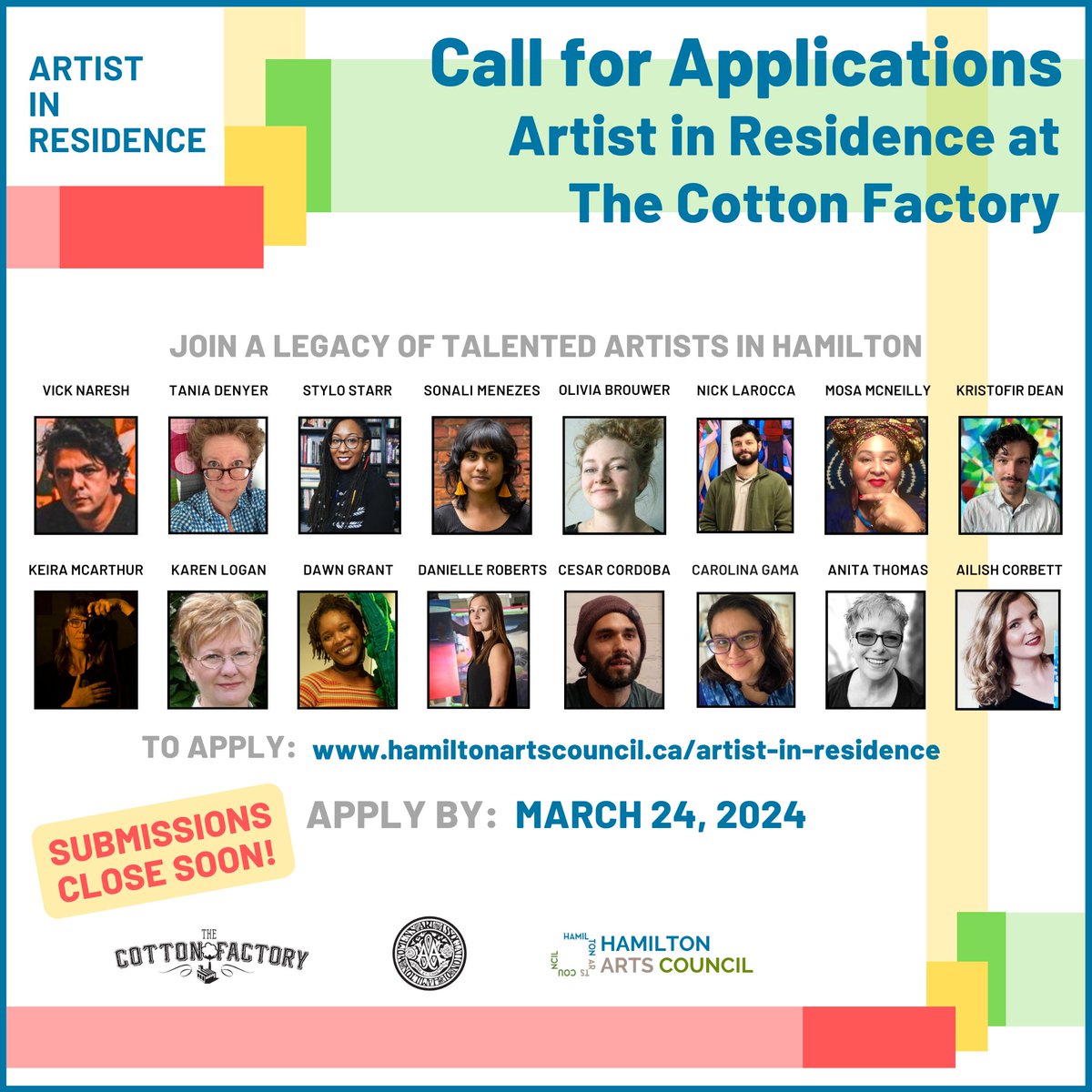 Ready to elevate your art? 🚀 HAC & The Cotton Factory invite you to apply for the Artist in Residence program!🎨 Free studio space, a vibrant community + 6 months to create & connect. 📅 APPLY BY March 24 2024 🔗hamiltonartscouncil.ca/artist-in-resi… #HamOnt #CreateInHamilton #CallForArtists