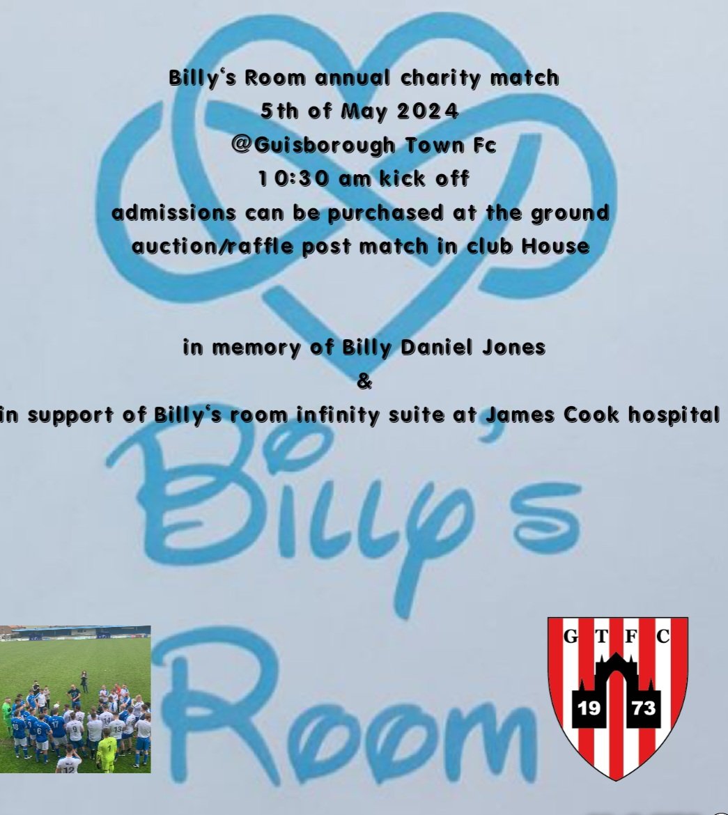 on the look out for auction/raffle prizes to raise money for BILLYS ROOM if anyone could help with anything please get in touch for a worthwhile cause THANK YOU 💙⚽️