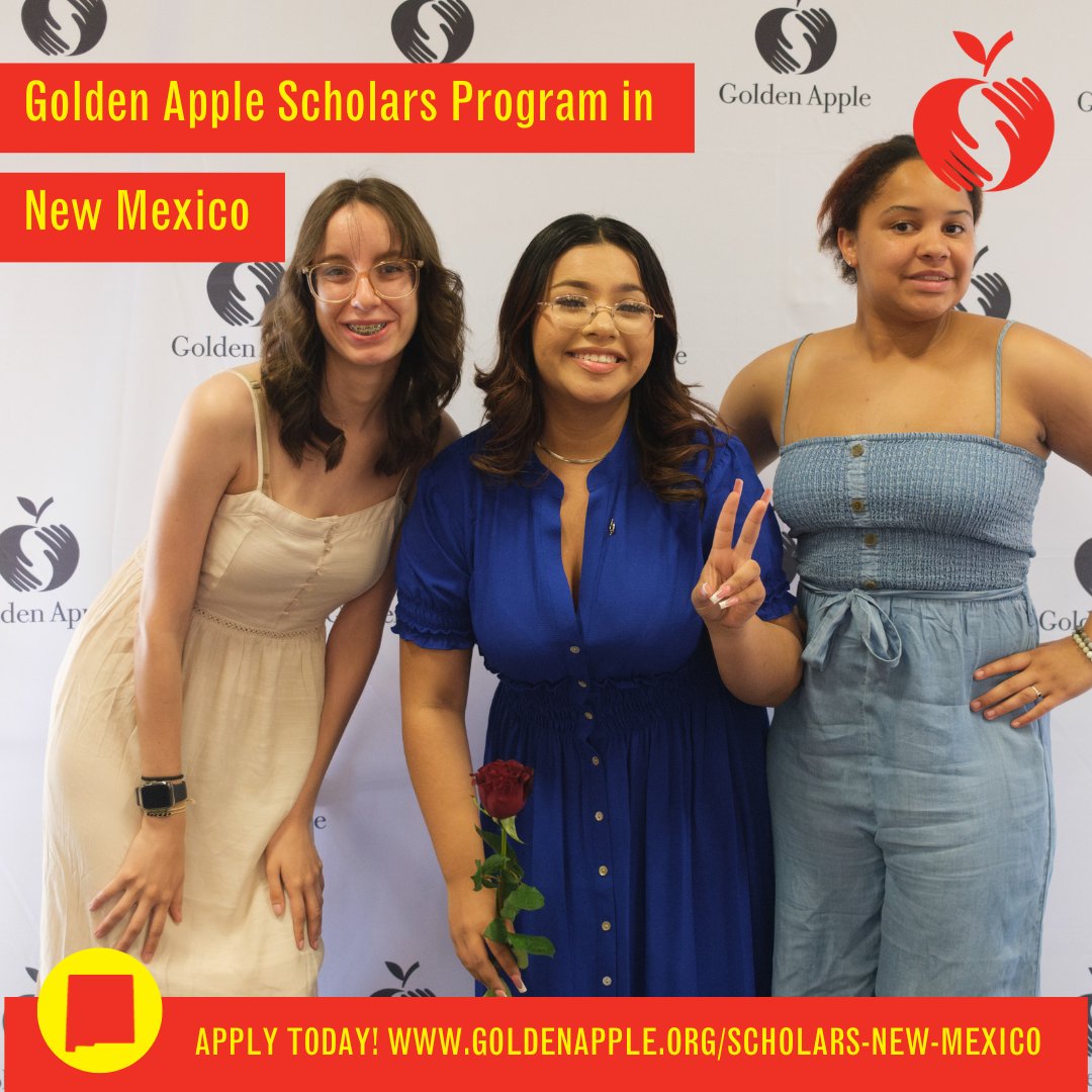 Golden Apple Scholars Program in New Mexico: Shaping young minds with passion for education and community improvement. Experience professional development, mentorship, and secure teaching positions. Begin your journey: goldenapple.org/scholars-new-m… #GoldenAppleScholarsNM