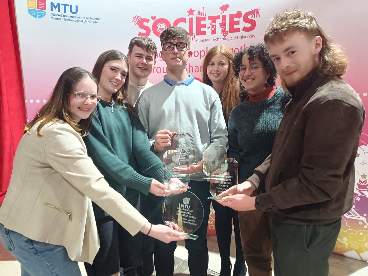 🎉Delighted to attend this event as a society board member. So proud of all the nominees and winners tonight. 👏 Congrats to the @mtu_struct_soc from @MTUSTEMCork who took home 3 awards & well done to all the team @MTU_Societies for organising such an enjoyable evening. #awards