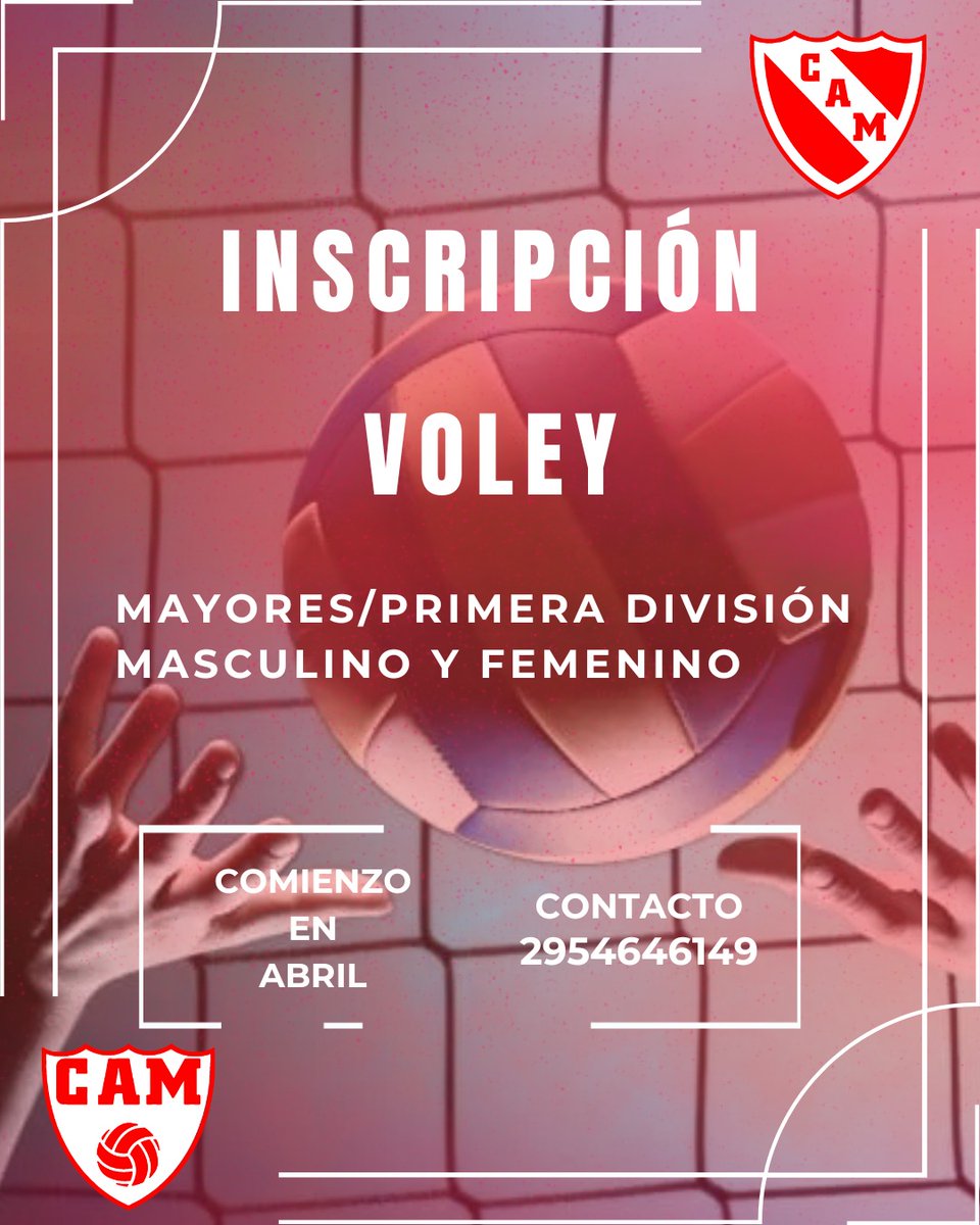 Si querés jugar al voley, es tu oportunidad!! Comunicate. Arrancamos en Abril.