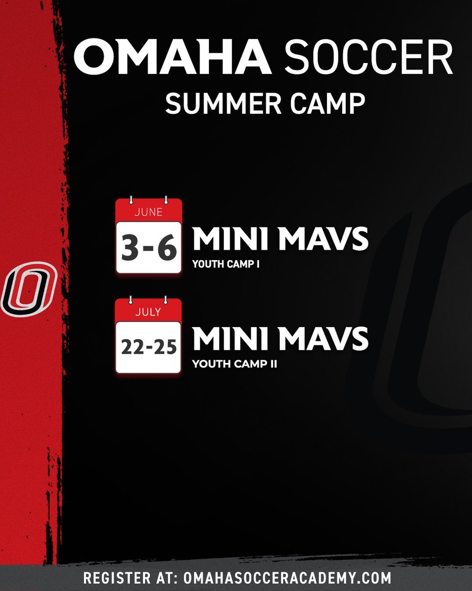 Summer Camps at Caniglia are right around the corner! Girls and Boys entering 1st-7th grades can register at omahasocceracademy.com for camp with @OmahaWSOC and @OmahaMSOC!