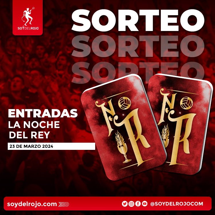 🔥👹 SORTEAMOS ENTRADAS PARA LA NOCHE DEL REY 👹🔥

Para participar 👇🏼

⁣✅ Dale RT
⁣
✅ Seguí a <a href="/SoydelRojoCom/">SoyDelRojo.com 👹</a> y a @Agustinpfalcon

✅ Mencioná a 2 amigos 
⁣
Se sortea el 22/03.