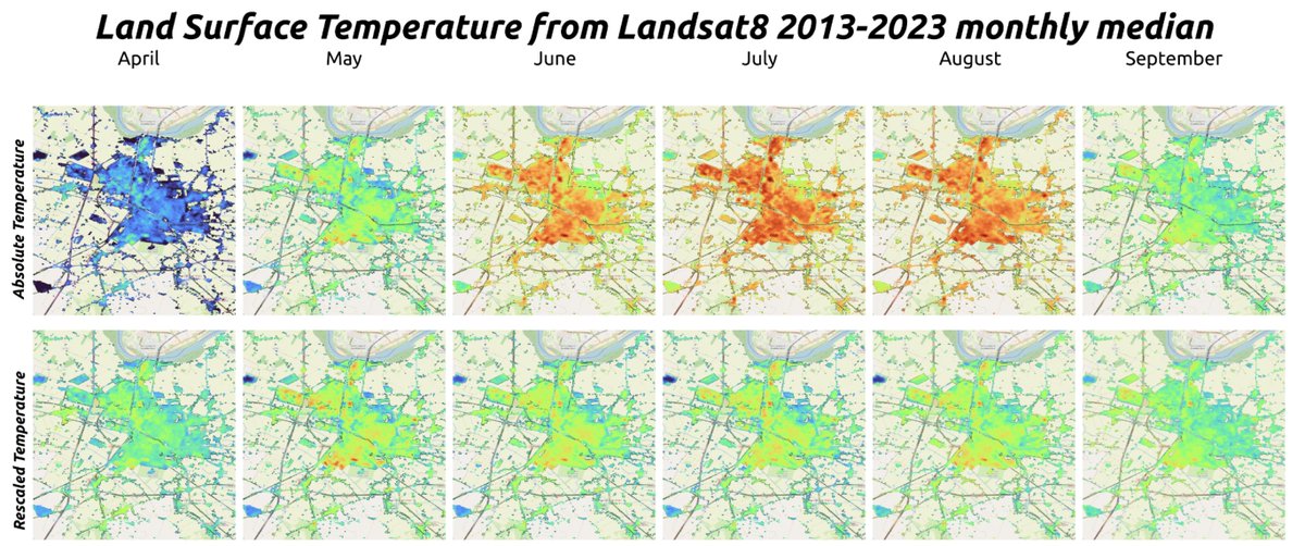 Urban Heat Islands (#UHI) are areas experiencing higher temperatures than nearby (rural) areas. We are finalizing UHI analyses over the pilot areas, using #satellite images & ground stations for #regression & #validation. Results soon available in our #dataspace. #AI @EUgreendeal