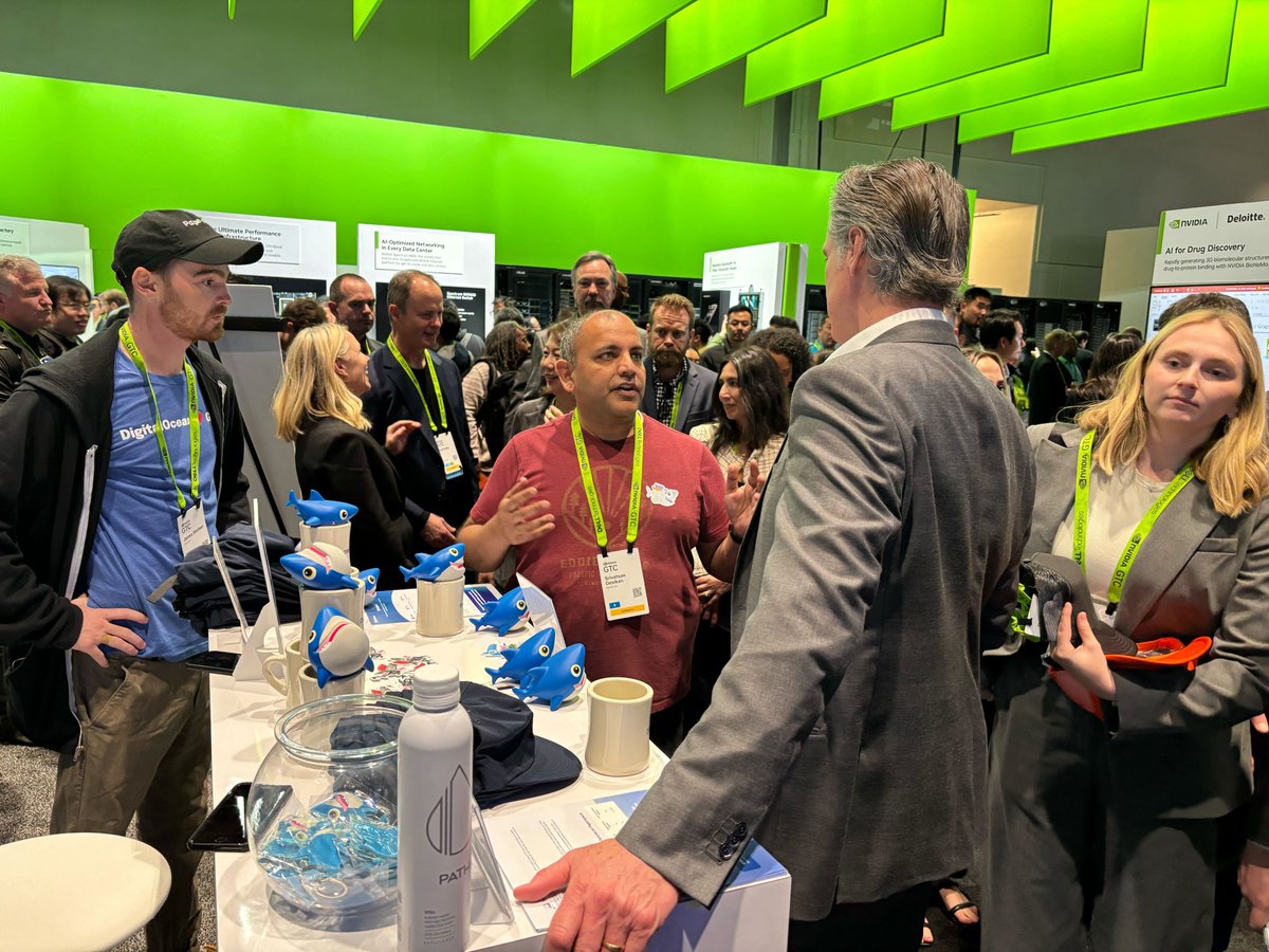 Even @CAgovernor is curious about how we're leading the next-gen cloud revolution. Thanks for stopping by the DigitalOcean booth, Governor @GavinNewsom! #GTC24
