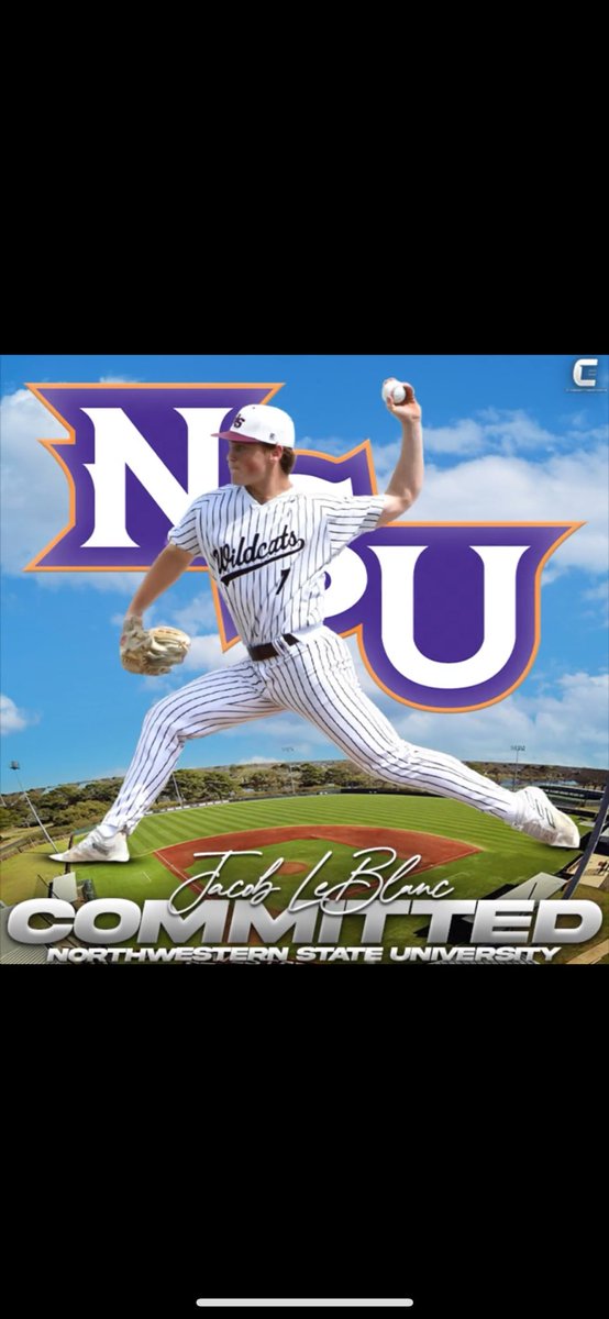 I am excited to announce that I will be furthering my academic and athletic career at Northwestern State University for baseball. I would like to thank God, my family, friends, and coaches who supported me along this journey. <a href="/CoachBert/">Chris Bertrand</a>  <a href="/chsbr_baseball/">Central Baseball</a> <a href="/PrepBaseballLA/">Prep Baseball Louisiana</a>