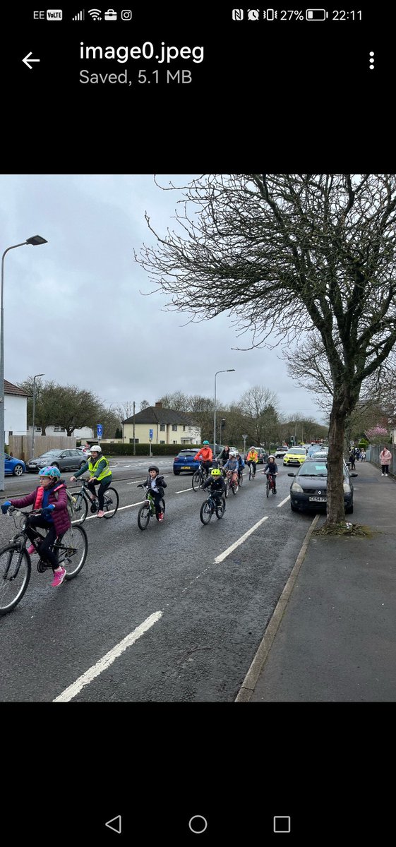 A thoroughly enjoyable <a href="/CoedGlas/">Coed Glas Primary</a> #BikeBus today during the #BigWalkAndWheel
The dry weather definitely helped and we had lots of smiles coming into school!
Diolch for all your support!