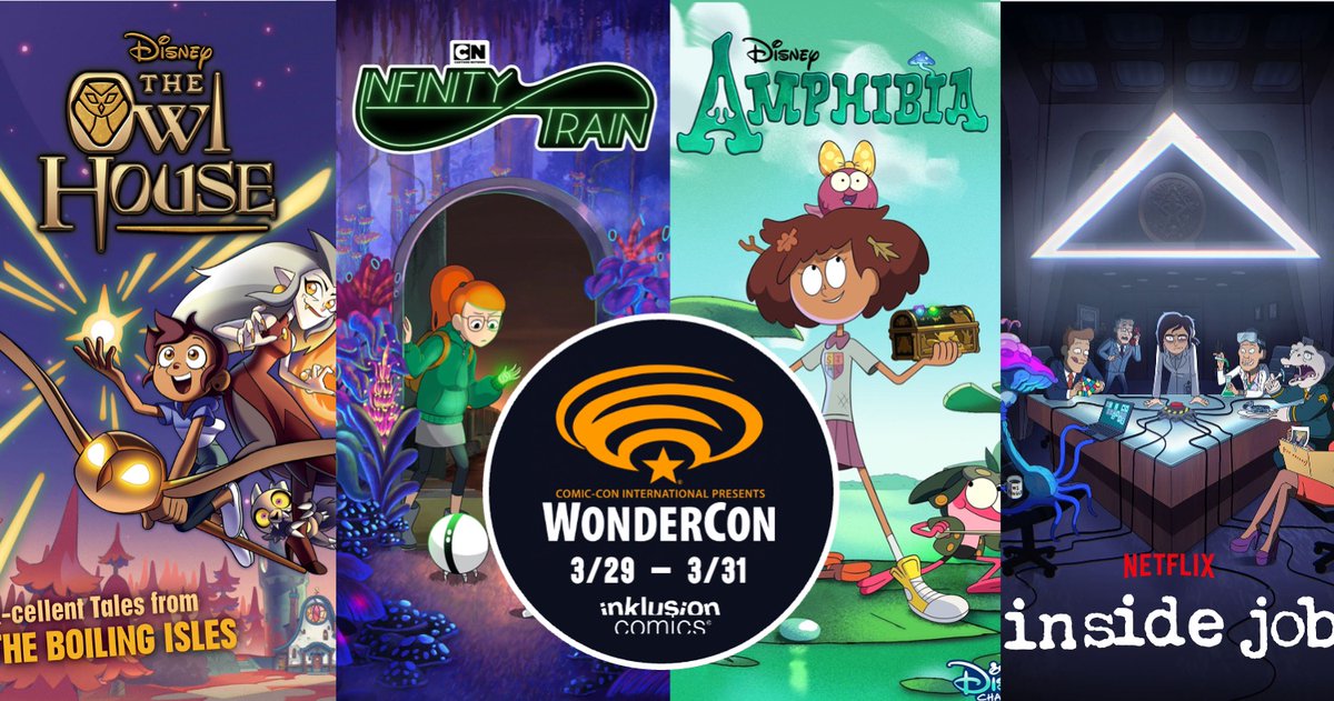 Happy to announce that I'll be on a panel hosted by @inklusioncomics at @WonderCon (on Sat, 3/30, 3pm in room 213 CD) with @OweeeeenDennis of #InfinityTrain, @johnbaileyowen of #TheOwlHouse, and Vitaliy Strokous of #insidejob to discuss making a cult show. Thassa lot of talent!!