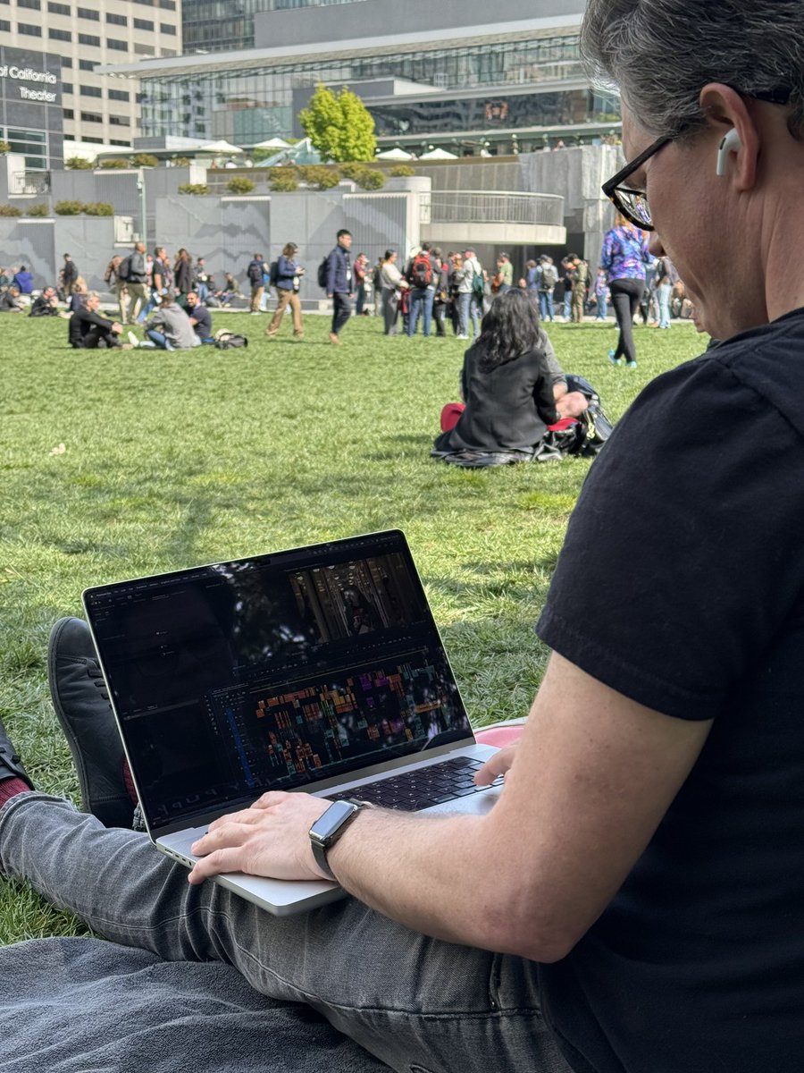 AREA 5 (@area5) on Twitter photo It’s way too nice to work inside, so <a href="/ryanodonnell/">Ryan O'Donnell</a> decided to take his <a href="/OuterlandsDoc/">Outerlands</a> editing to the park! #GDC2024 It’s way too nice to work inside, so <a href="/ryanodonnell/">Ryan O'Donnell</a> decided to take his <a href="/OuterlandsDoc/">Outerlands</a> editing to the park! #GDC2024