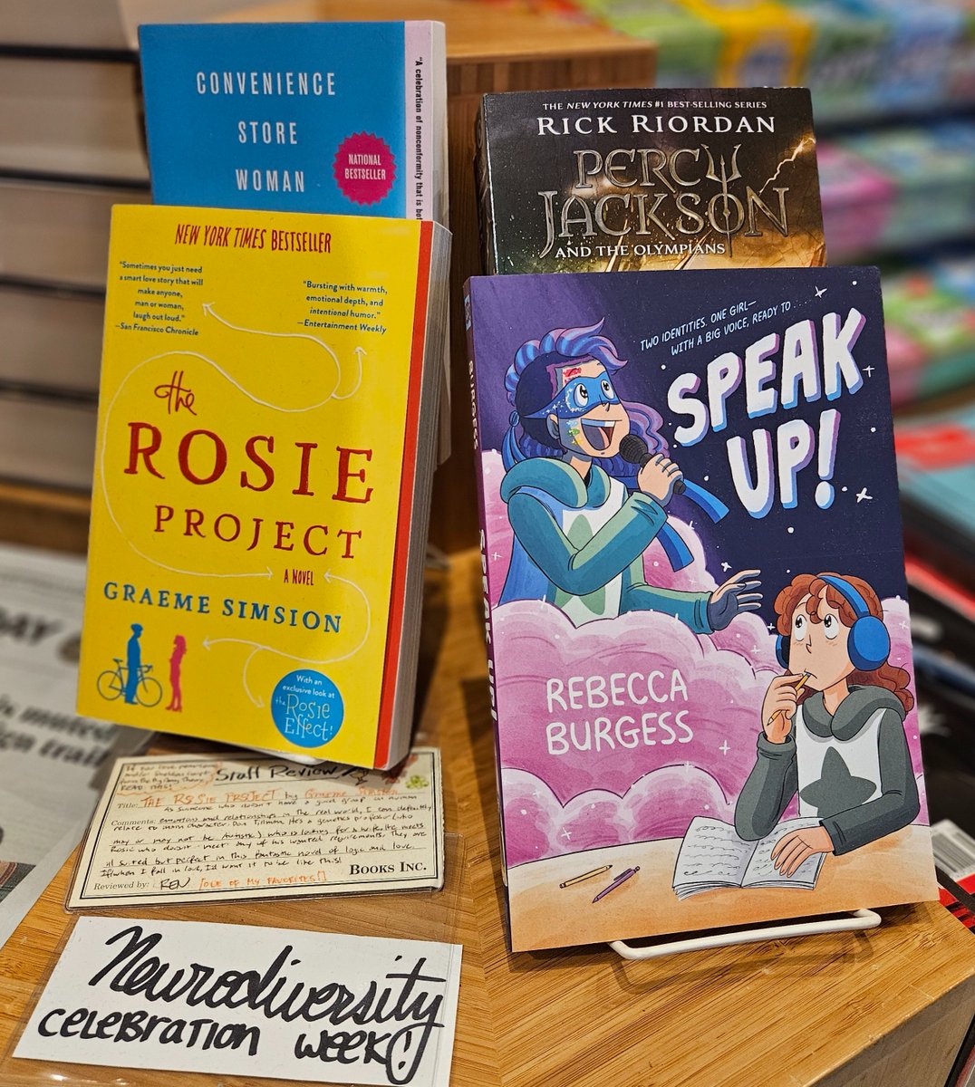 It's #NeurodiversityCelebrationWeek! We're celebrating stories that center characters with ADHD, autism, dyslexia, OCD, Tourette's, and beyond ♾️ #IndependentBookstore #Neurodivergent  #WhatsGoodWednesday