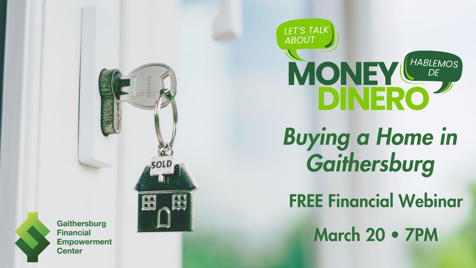 Join HIP's housing counselors and the Gaithersburg Financial Empowerment Center (FEC) today at 7:00 pm for this free virtual webinar about "Buying a Home in Gaithersburg."

It's starting soon... Register here: gburg.md/45gyrYr