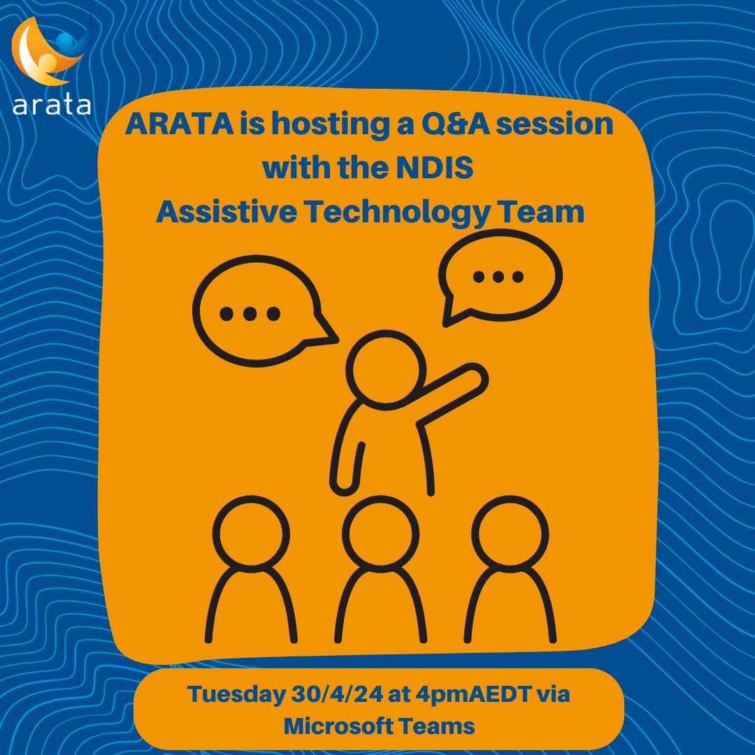 📆 #ARATAaus is hosting a Q&A session with the @NDIS #AssistiveTechnology Team 🕰️ 30/4/24, 4pm-5.15pmAEST 💵 Free for #ARATAaus members & via a registration fee for other #AT stakeholders 📽️ It will be recorded for those who can't attend on the day 🔗 loom.ly/KD-OMaU