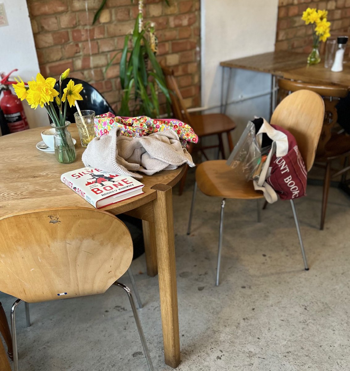 bookblast's tweet photo. Spotted in yummy Sicilian local cafe Panella, Golborne Rd W10 The Silver Bone @AKurkov trs @BorisDralyuk @maclehosepress a busy but perfect spot for book reading! #coffeeandbook #coffeeandbooks #coffeebreak https://t.co/oSmoWi5HKI