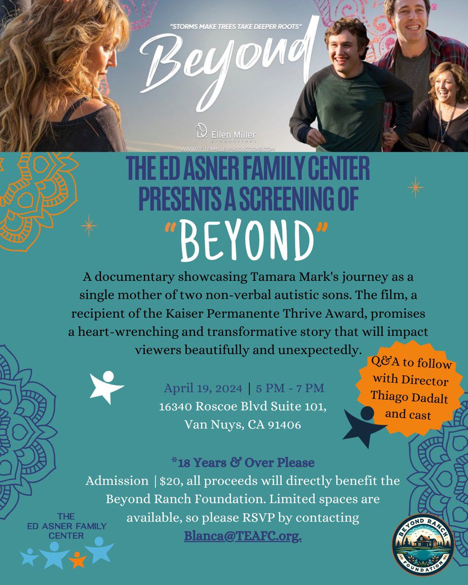 Join us and support this very important project for BEYOND the movie All proceeds benefit the foundation Very limited space available