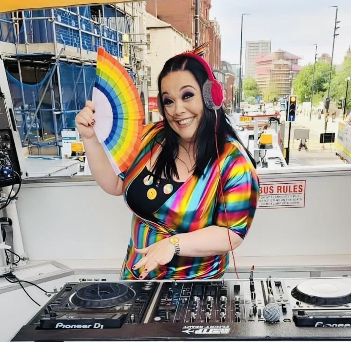 GREAT MEMORIES….🌈🌈🌈 Two Years ago at @LeedsPride being allowed to DJ on our @emmerdale FUN-BUS!!!! What a fantastic day, with such gorgeous people 💛💛💛 #pride #dj #leeds #emmerdale #funbus #friends #memories #rainbow 🚌🚌🚌