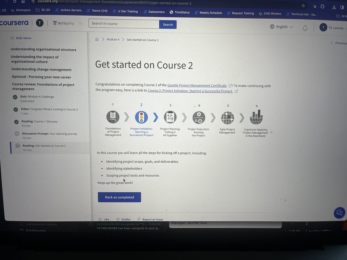 whoisteezy's tweet image. 👩🏽‍💻 On to the next. I gotta do this one for my Nelly Bell 🥹 #GoogleProjectManagement #PMP