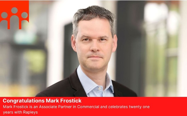 #workanniversary

Congratulations to Mark Frostick, Associate Partner in Commercial at Rapleys who celebrates a huge 21 years with the business.
Read more here: linkedin.com/feed/update/ur…