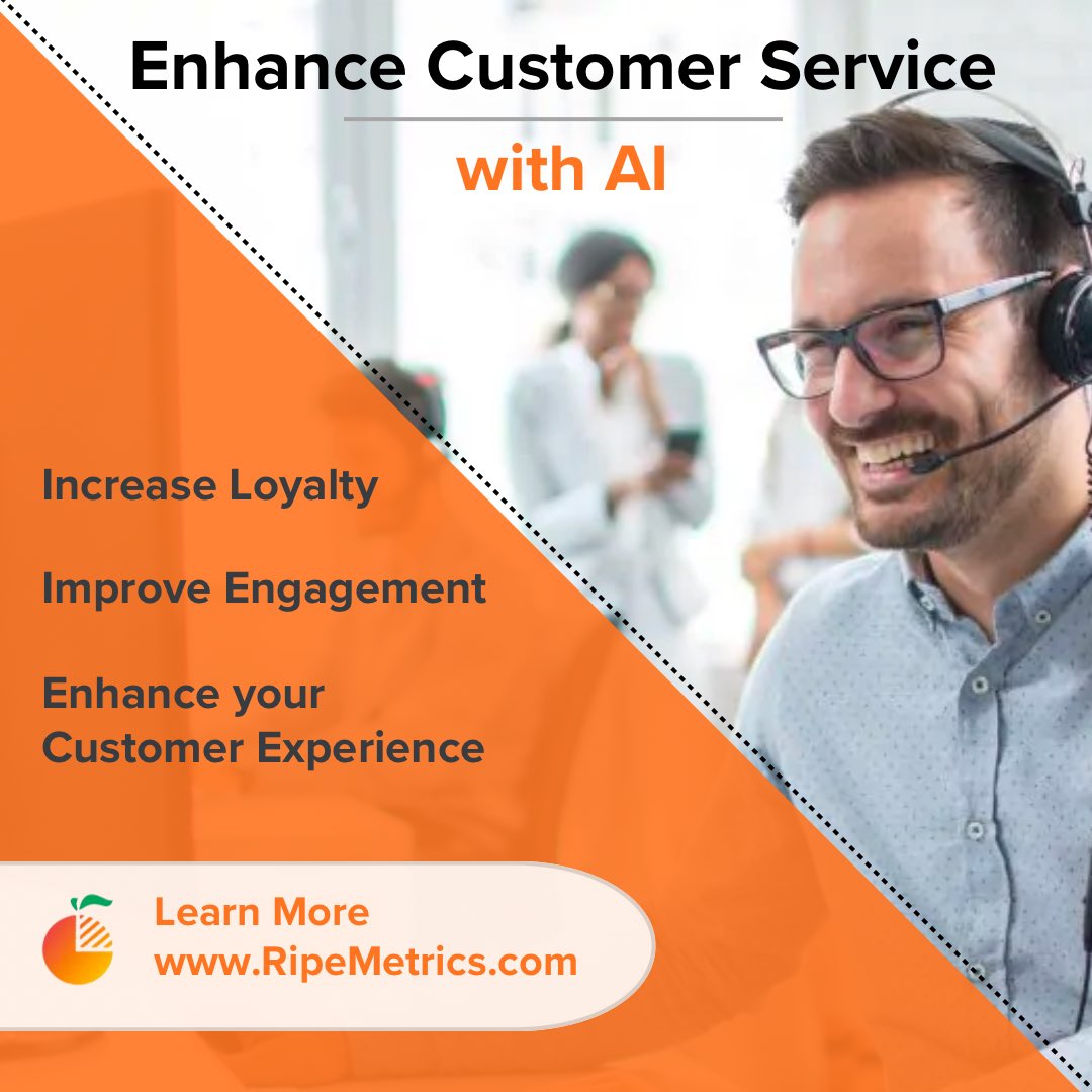RipeMetrics's tweet image. 🍊By using our new automated AI customer service product, you can greatly enhance your customer experience🍊 Learn more at ripemetrics.com

#ripemetrics #ai #customerservice #customerexperience