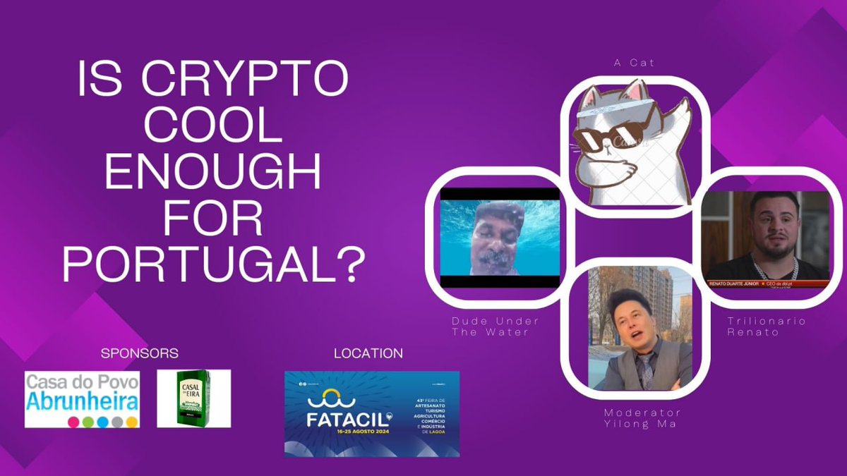 Don't miss out on the BEST crypto conference of the year. All the BIG SHOTS are coming bro. Do you even crypto? #cryptoPT #PortugalCryptoScene #dAfonsoHenriques